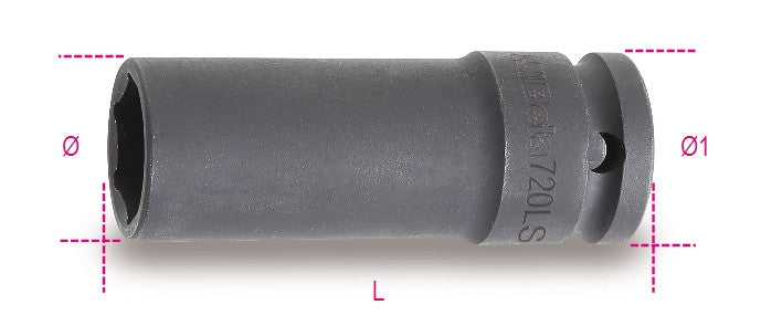 Beta Tools Model 720  Ls36mm-Impact Sockets Long Slim Series