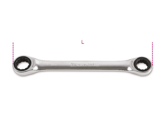 Beta Tools Model 195As  11/16X3/4-Ratcheting Bi-Hexagon Wrenches