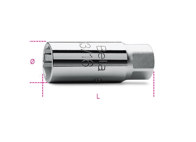 Beta Tools Model 956  E14-3/8' Spark Plug Sockets Hexagon