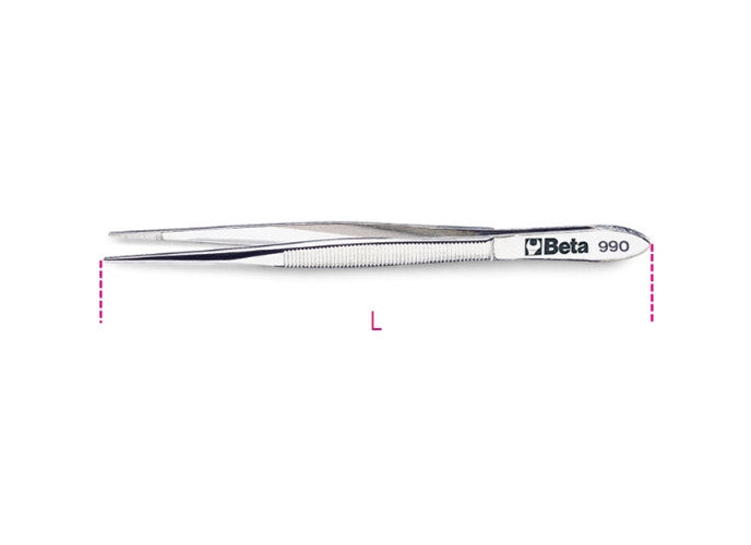 Beta Tools Model 990  130mm-Straight Thin Spring Tweezers