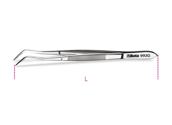 Beta Tools Model 993  G-Pin Spring Tweezers Curved Ends