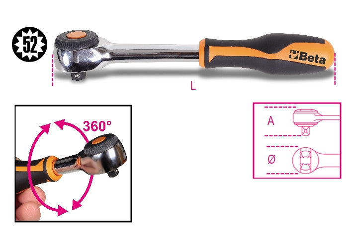 Beta Tools Model 920  58-1/2' Drive Reversible Ratchet