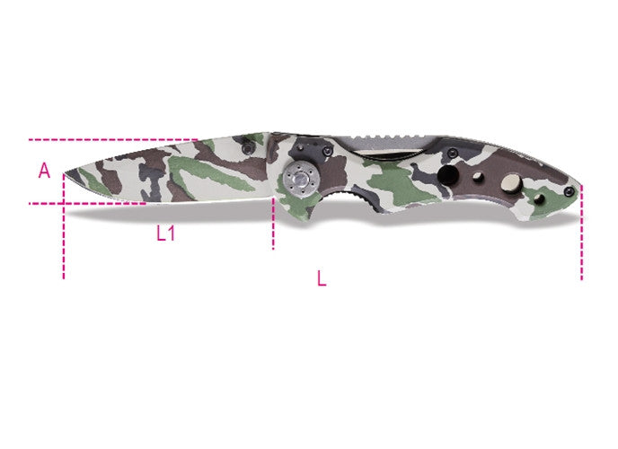 Beta Tools Model 1778  cm-Camouflage Foldaway Knife