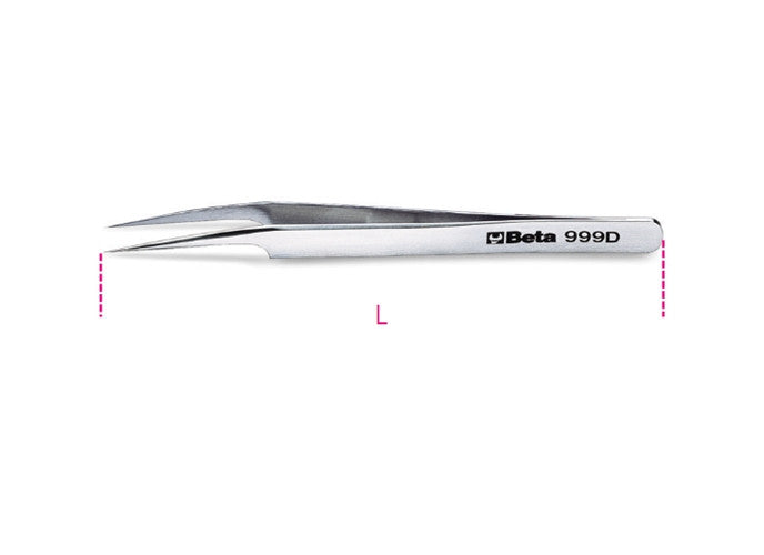 Beta Tools Model 999  D-Extra Slim Angled Spring Tweezers