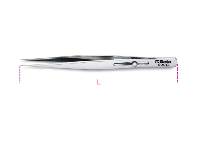 Beta Tools Model 999  G-Extra Slim Straight Tweezers