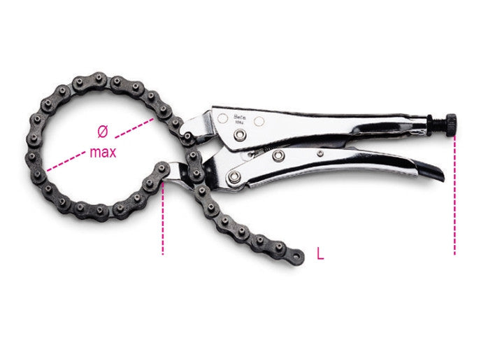 Beta Tools Model 1064  Self-Locking Pliers with Chain
