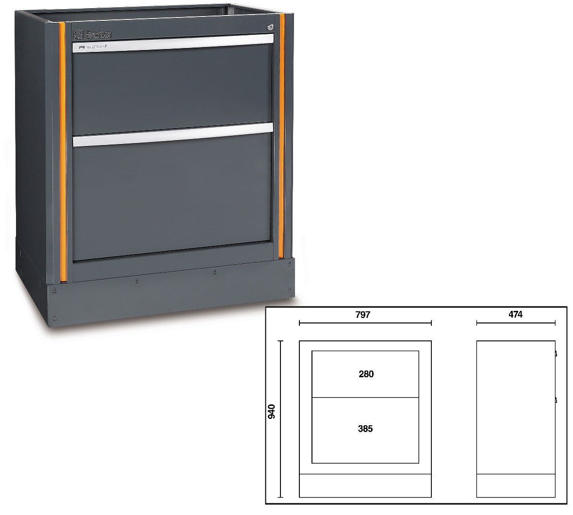 Beta Tools Model C55  M2-Fixed Module with 2 Drawers