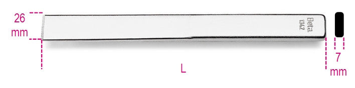 Beta Tools Model 1342  Extra Flat Chisel with Straight Cutter