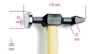 Beta Tools Model 1359  T-Hammer Round Flat-Horizontal Pein