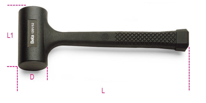 Beta Tools Model 1391  55mm-Dead-Blow Hammers Covered Rubber
