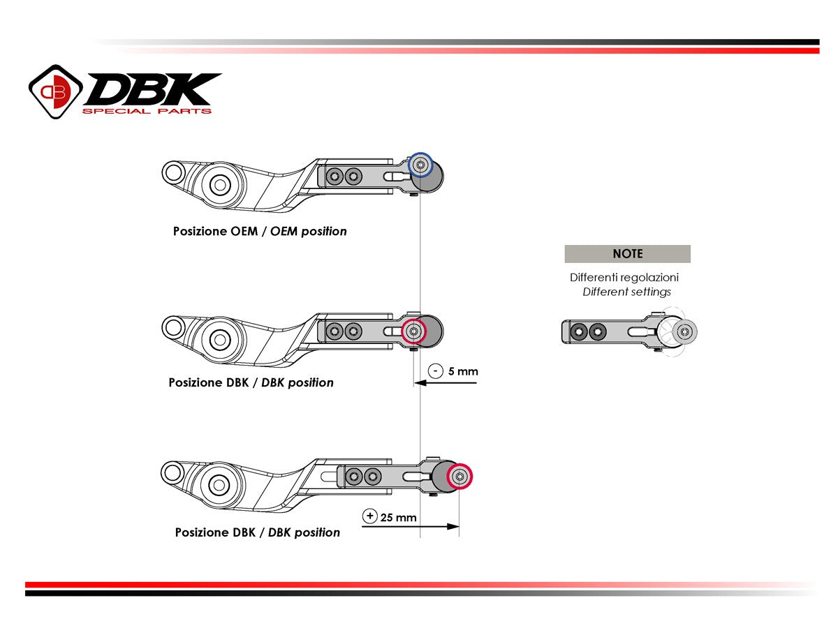 DBK Special Parts (Ducabike) Adjustable Rear Brake Lever for the BMW R 1300 GS