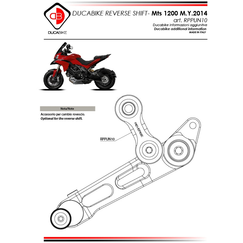 DBK Special Parts (Ducabike) Reverse Shift (GP) Linkage for Lever for Ducati Multistrada 1200 (10-14)