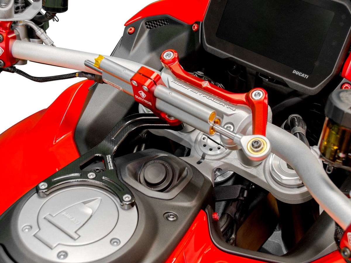 DBK Special Parts (Ducabike) Steering Damper Mount Kit for the Ducati Multistrada V4 Pikes Peak