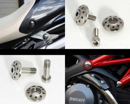 Motocorse Aluminum or Titanium Frame plugs for Ducati Monster 1100/796/696