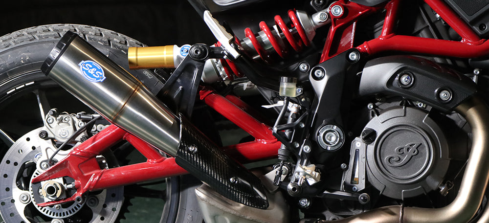 S&S Grand National Slip-On Exhaust for the Indian FTR 1200 (Flat Track Racer)