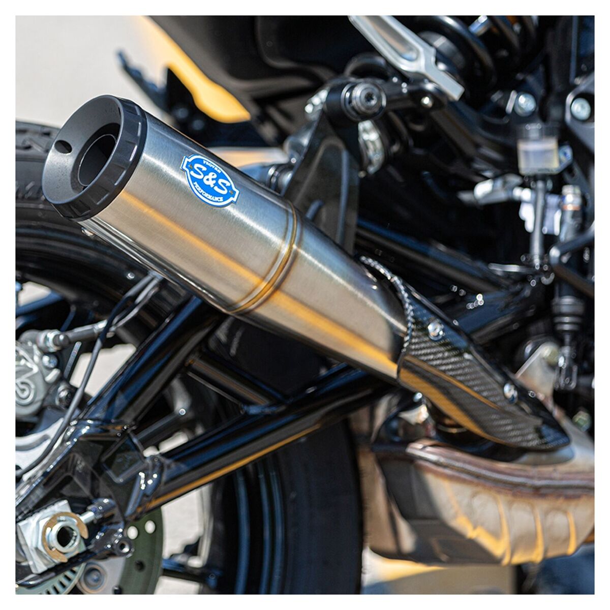 S&S Grand National Slip-On Exhaust for the Indian FTR 1200 (Flat Track Racer)