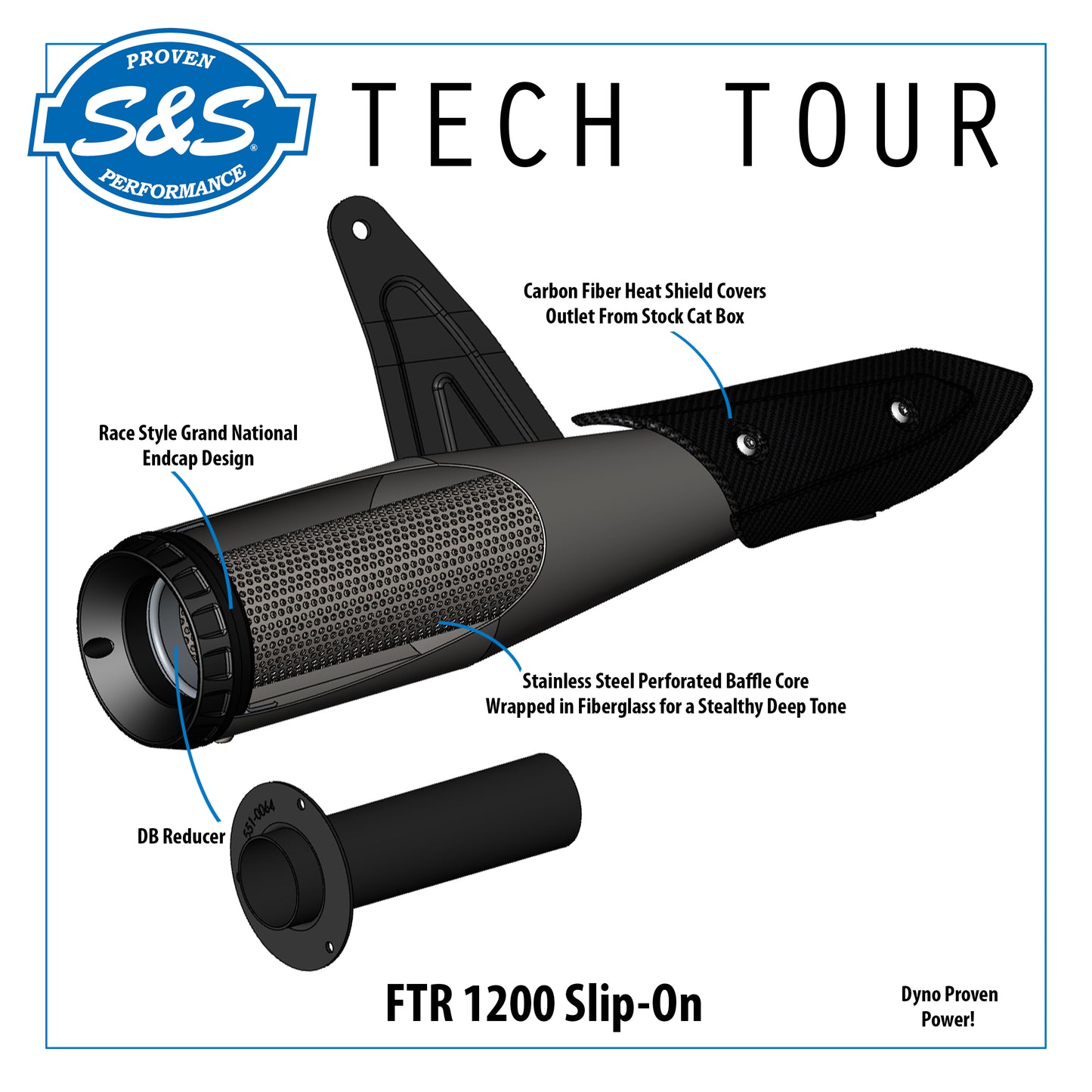S&S Grand National Slip-On Exhaust for the Indian FTR 1200 (Flat Track Racer)