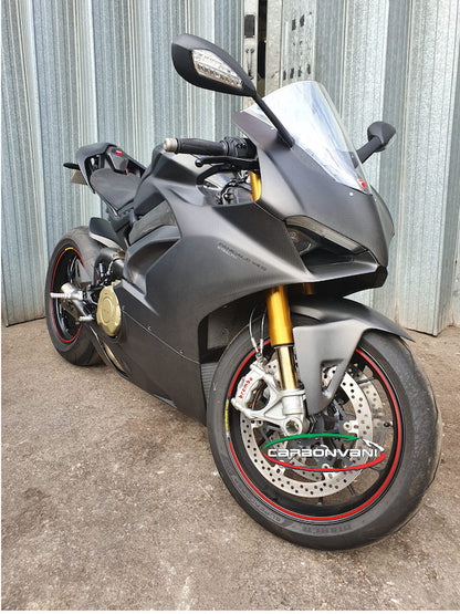 Carbonvani - Ducati Panigale V4 / S / Speciale "STEALTH" Design Carbon Fiber Full Fairing Kit - ROAD VERSION (8 pieces)