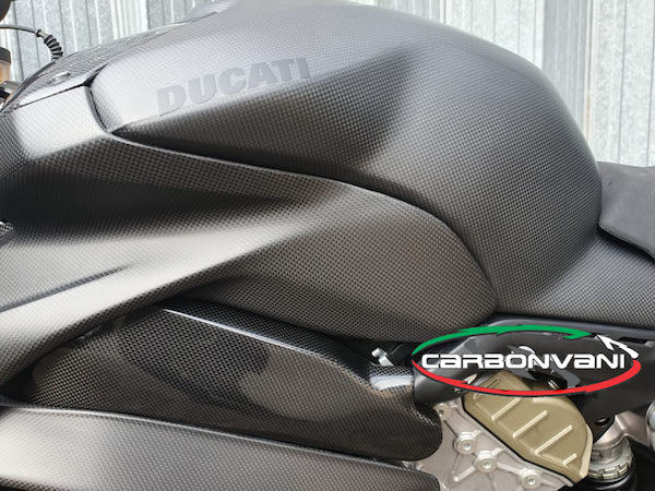 Carbonvani - Ducati Panigale V4 / S / Speciale "STEALTH" Design Carbon Fiber Full Fairing Kit - ROAD VERSION (8 pieces)