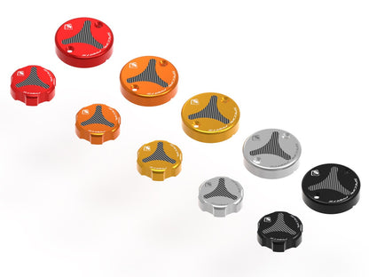 DBK Special Parts (Ducabike) Billet Front Brake & Clutch Reservoir Caps for Brembo and Performance Technology Reservoirs
