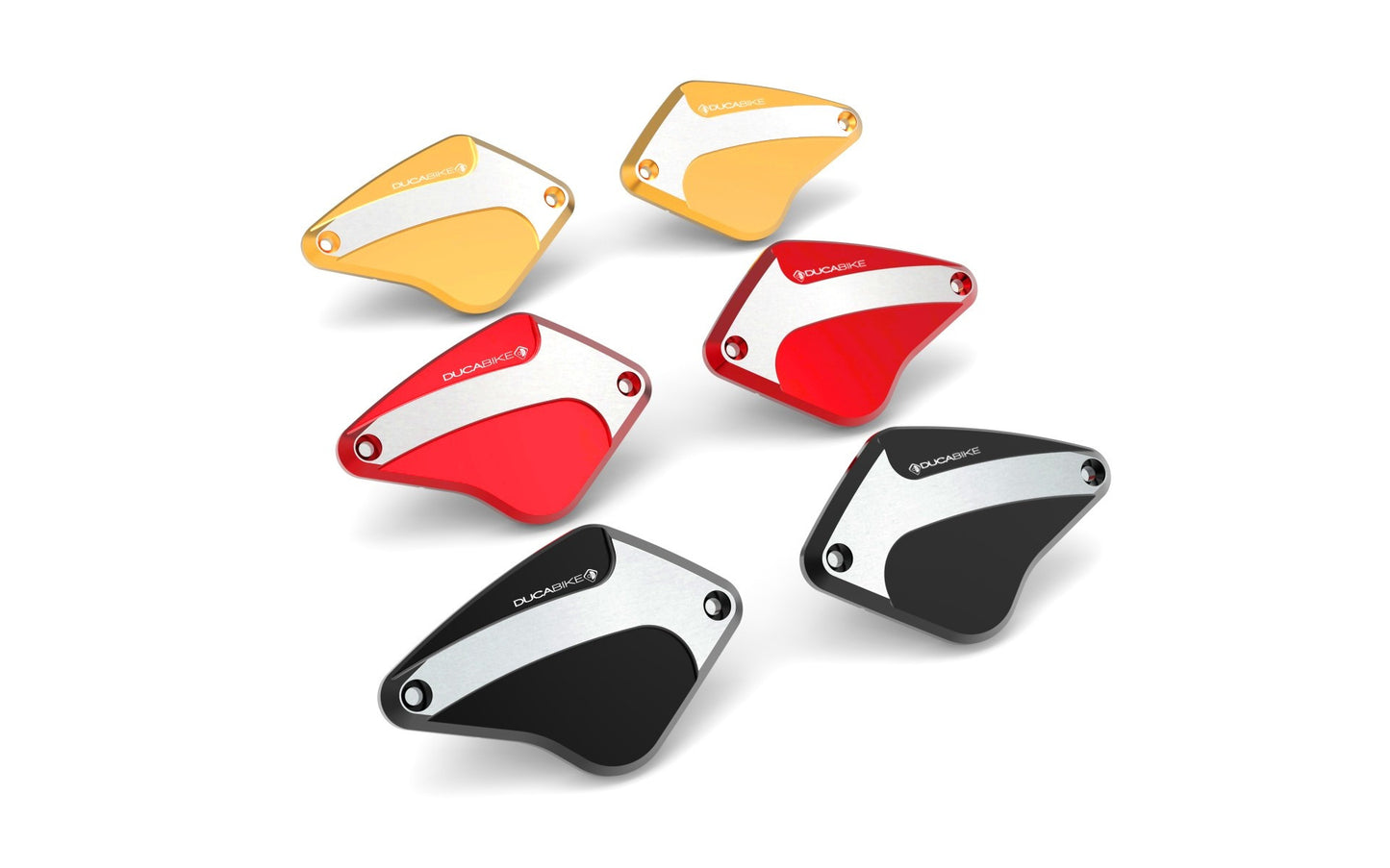DBK Special Parts (Ducabike) Tri Blade Contrast Cut Front Brake & Clutch Reservoir Caps for the Ducati Diavel / XDiavel