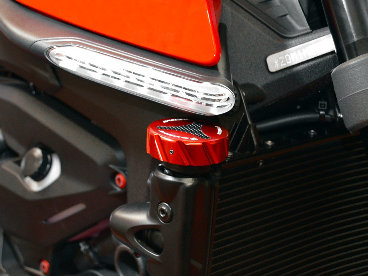 DBK Special Parts (Ducabike) Billet Radiator Cap Cover for the Ducati Monster 821 / 937 / 1200 / S / R