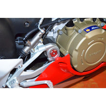 DBK Special Parts (Ducabike) Contrast Cut Billet Swingarm Pivot (main frame) Caps for the Ducati Panigale / Streetfighter V4 / S / R / Speciale