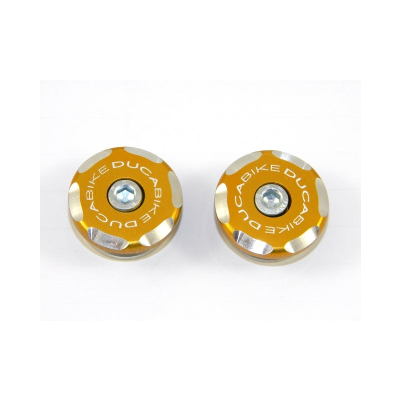DBK Special Parts (Ducabike) Contrast Cut Billet Swingarm Pivot (main frame) Caps for the Ducati Panigale / Streetfighter V4 / S / R / Speciale