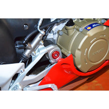 DBK Special Parts (Ducabike) Solid Color Billet Swingarm Pivot (main frame) Caps for the Ducati Panigale / Streetfighter V4 / S / R / Speciale