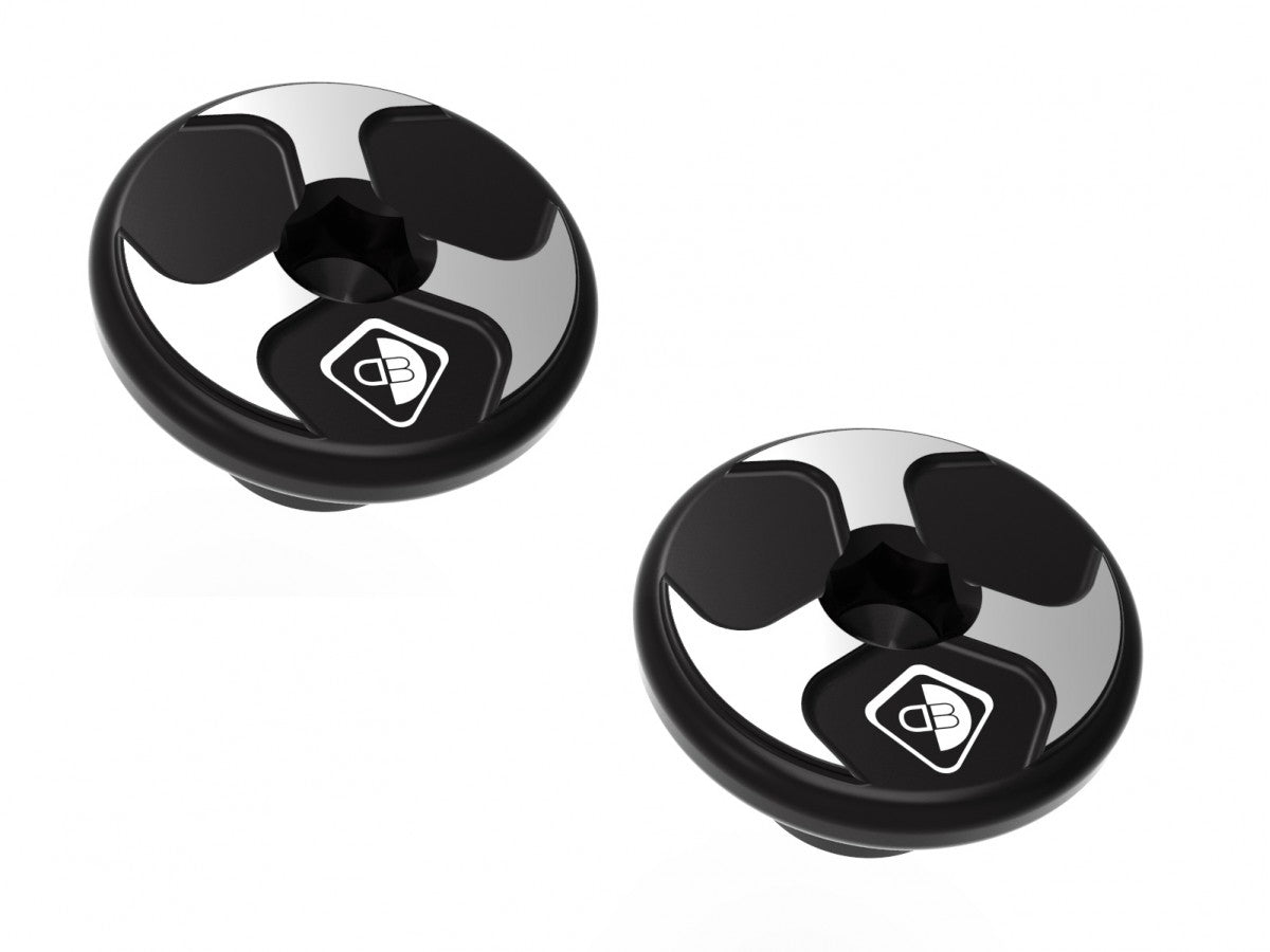 DBK Special Parts (Ducabike) Tri Blade Contrast Cut Billet Swingarm Caps for the Ducati Diavel V4
