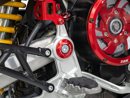 DBK Special Parts (Ducabike) Billet Main Frame Caps (Swing arm pivot) for the Ducati Hypermotard 698 Mono