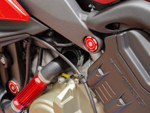 DBK Special Parts (Ducabike) Contrast Cut Billet Upper Frame Caps for the Ducati Panigale / Streetfighter V4 / S / R / Speciale