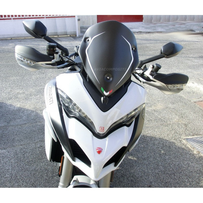 AviaCompositi Carbon Fiber Windscreen for Ducati Multistrada 1260 / 1200 / 950 / Enduro - With Stripe