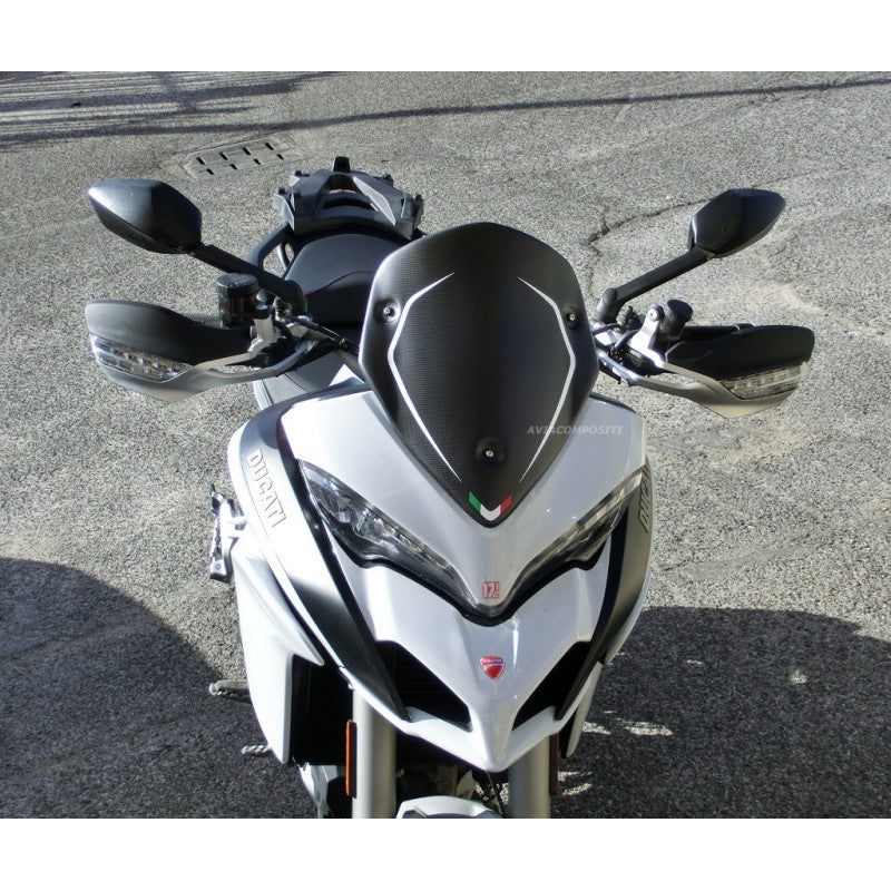 AviaCompositi Carbon Fiber Windscreen for Ducati Multistrada 1260 / 1200 / 950 / Enduro - With Stripe