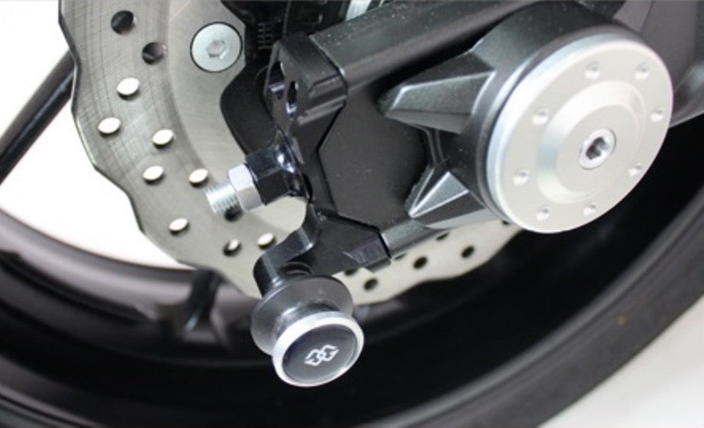 Gilles AP.GTA Rear Axle Protectors for the Yamaha XSR700 (Silver)