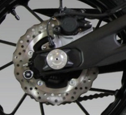 Gilles AP.GTA Rear Axle Protectors for the Yamaha XSR700 (Silver)